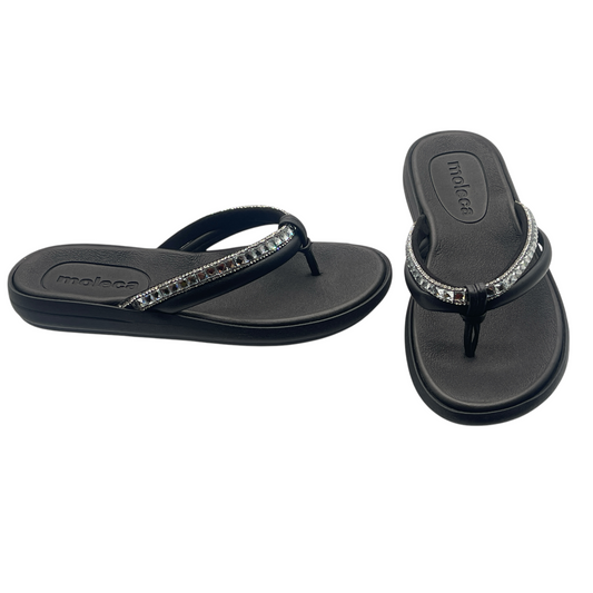 Chinelo Tamanco Feminino Dedo Pedras Strass Moleca 5525.102