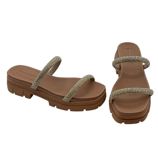 Chinelo Tamanco Flatform Strass Tratorado Moleca 5501.103.28260