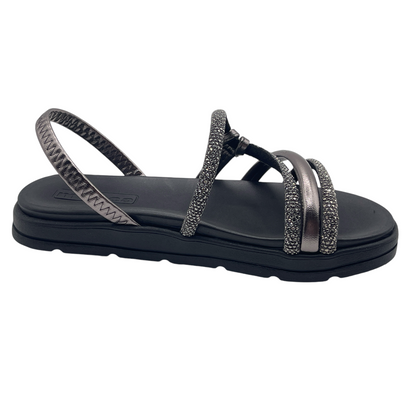 Sandália Feminina Papete Flatform Strass Moleca 5490.113