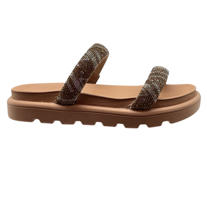 Chinelo Tamanco Slide Flatform Venezza Strass Vizzano 6459.110.28509