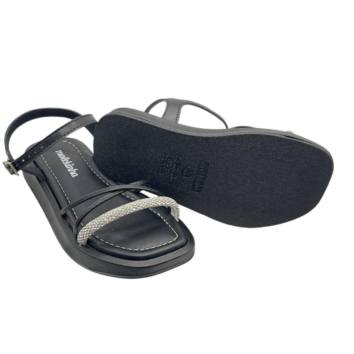 Sandália Infantil Papete Flatform Strass  Molekinha 2355.104