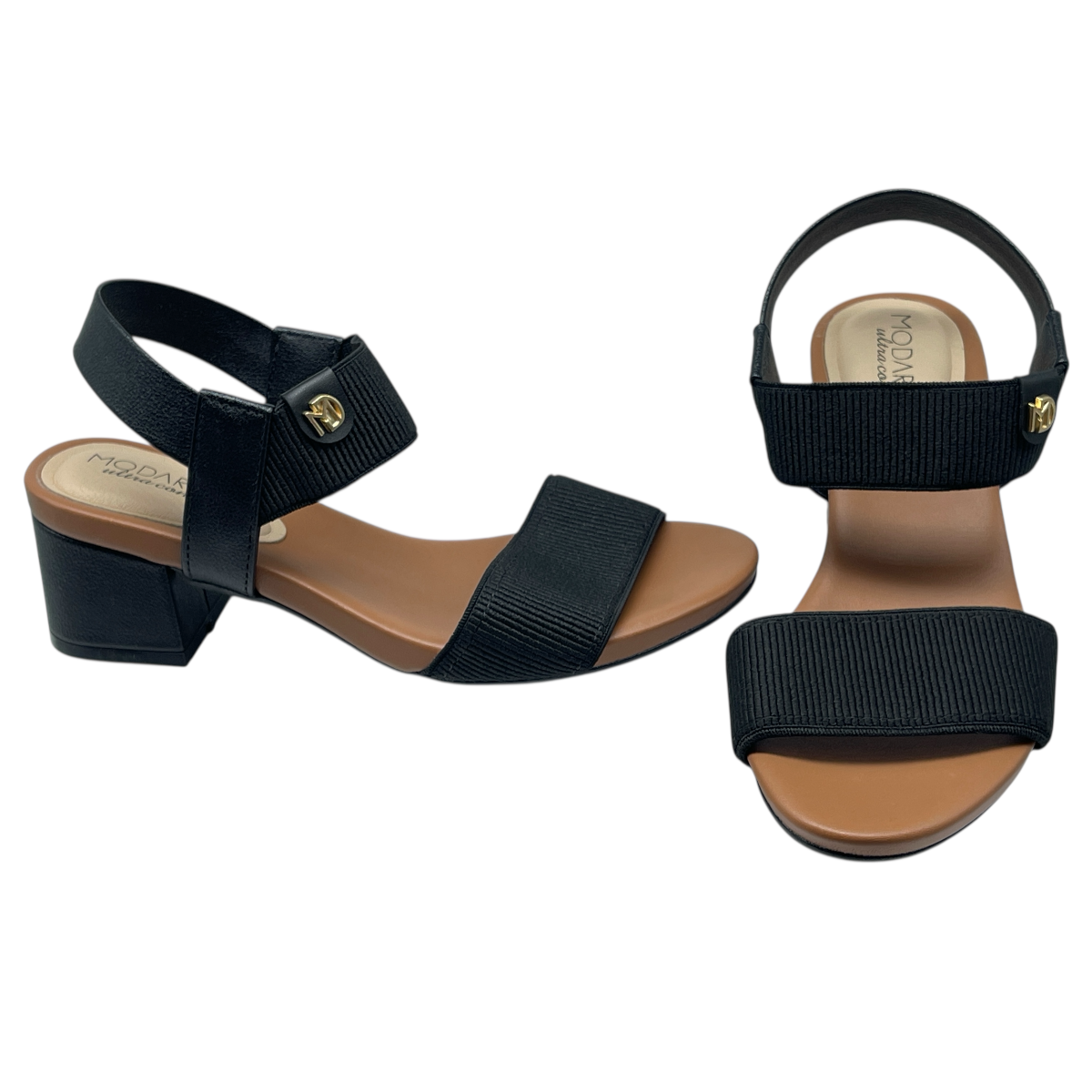 Sandália Elástico Canelado Salto Quadrado Modare Ultraconforto 7187.100