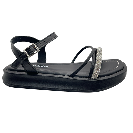 Sandália Infantil Papete Flatform Strass  Molekinha 2355.104