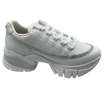Tênis Feminino Chunky Plataforma Strass Ramarim 24-80106
