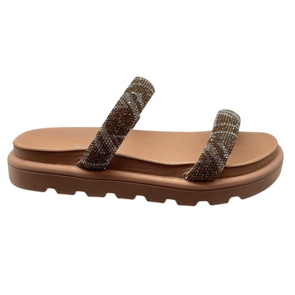 Chinelo Tamanco Slide Flatform Venezza Strass Vizzano 6459.110.28509