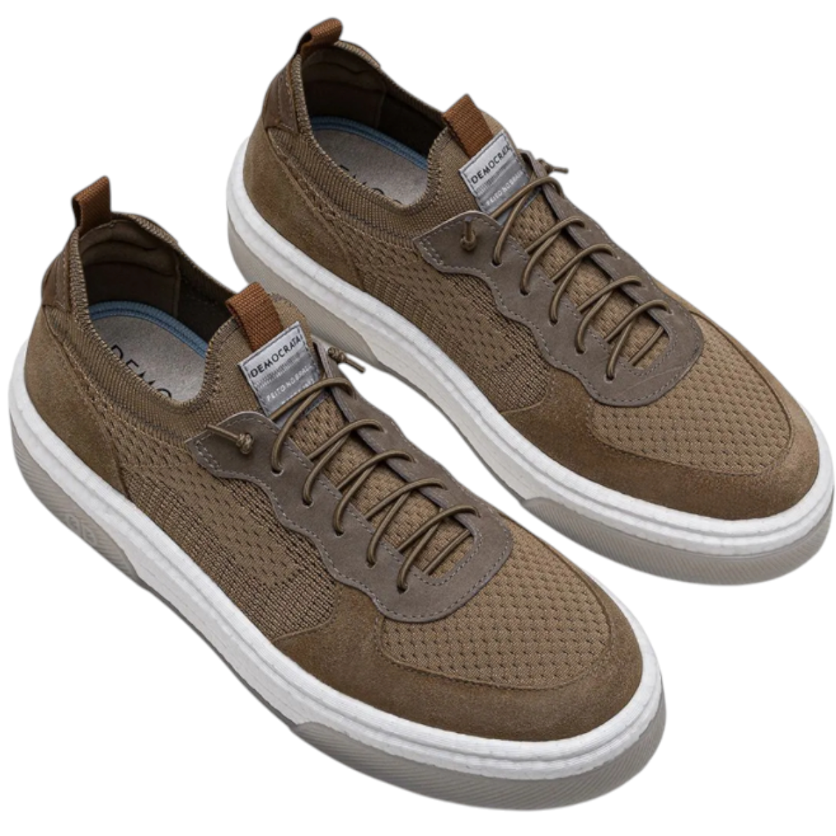 Tênis Masculino Democrata  Beat Pulse Knit Bege 623102-002