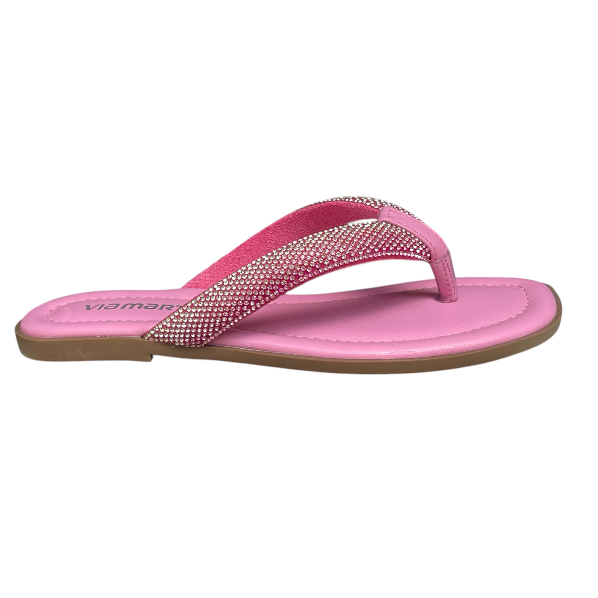 Chinelo Feminino Rasteirinha Dedo Strass Via Marte 173-018-01
