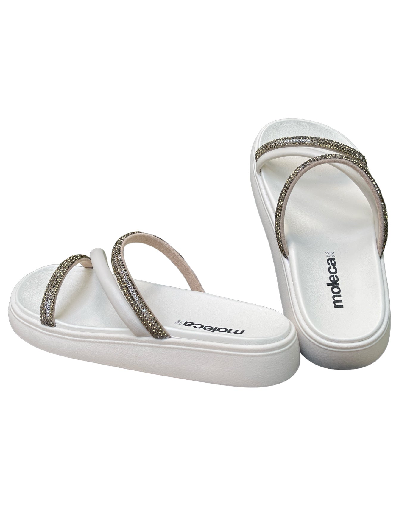Sandália Rasteira Tira Pronta Veneza Strass Moleca 5469.121.28041