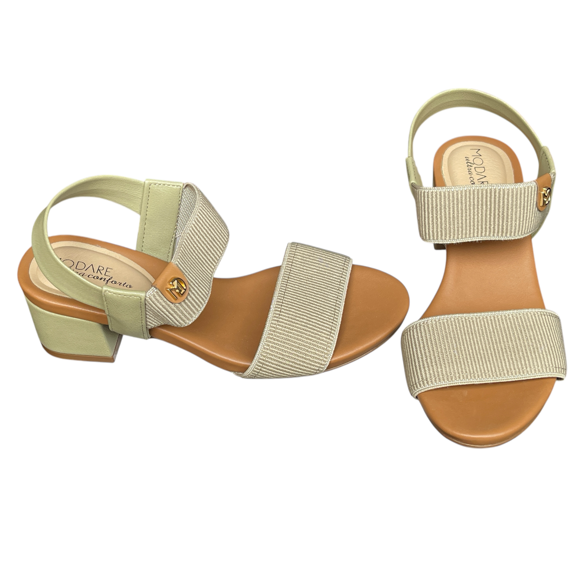 Sandália Elástico Canelado Salto Quadrado Modare Ultraconforto 7187.100