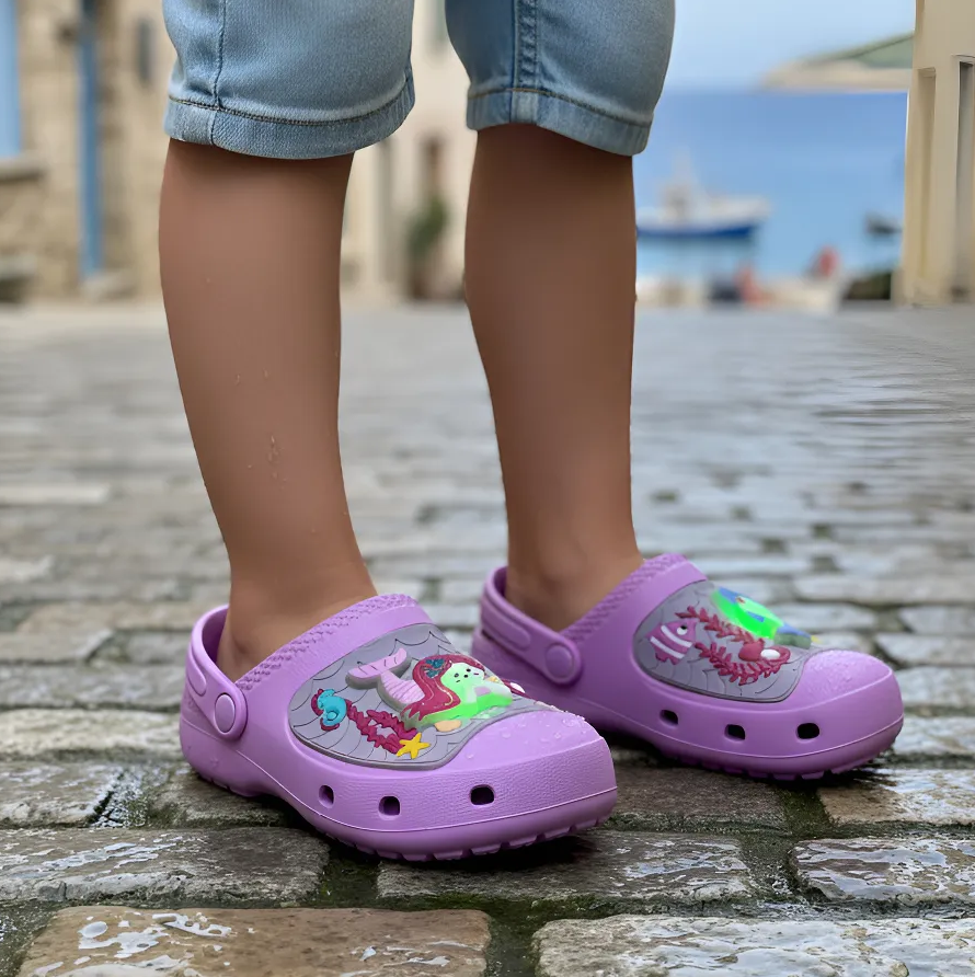 Babuche Sandália Infantil Meninas Acende Luz