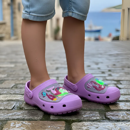 Babuche Sandália Infantil Meninas Acende Luz