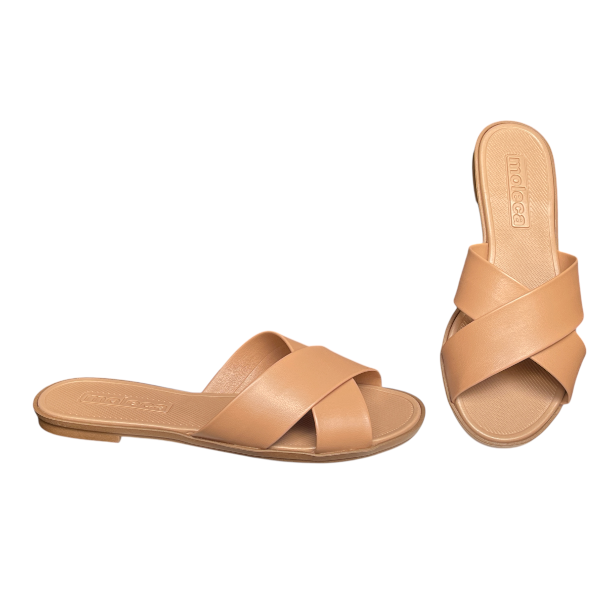 Sandália Feminina Rasteira Slide Tiras Cruzadas Moleca 5532.100