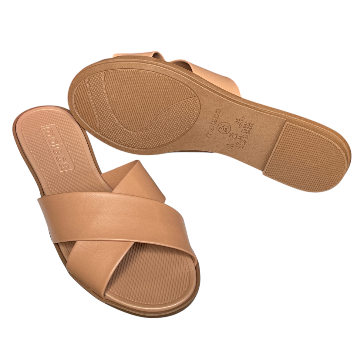 Sandália Feminina Rasteira Slide Tiras Cruzadas Moleca 5532.100