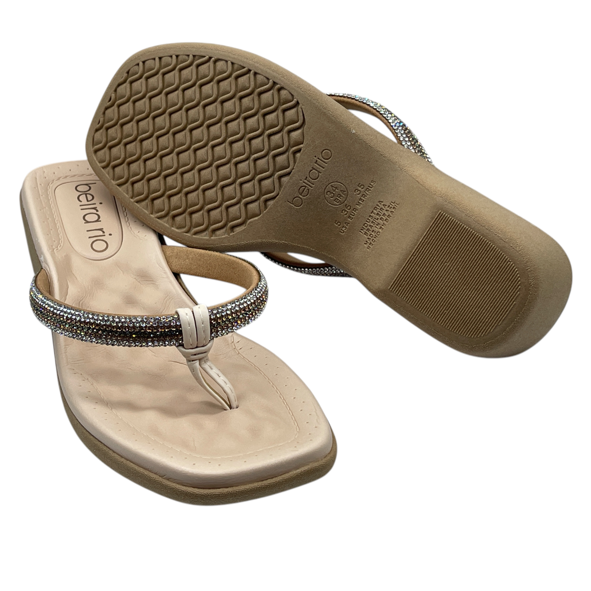 Tamanco Feminino Salto Grosso Baixo Strass Beira Rio 8527.104