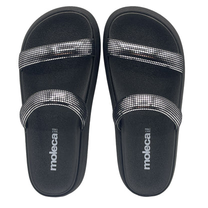 Chinelo Slide Tira Camurça Paris Glam Moleca 5507.101