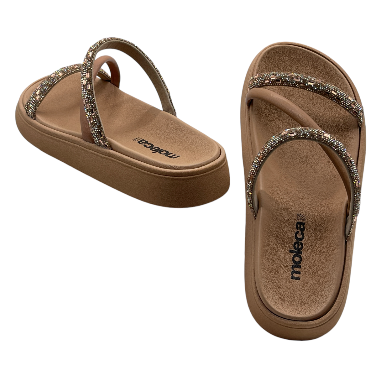 Chinelo Slide Tira Pronta Italia Strass Moleca 5469.121.28486