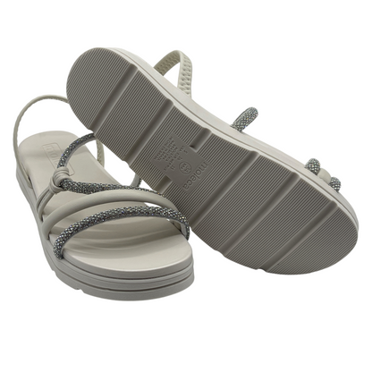 Sandália Feminina Papete Flatform Strass Moleca 5490.113