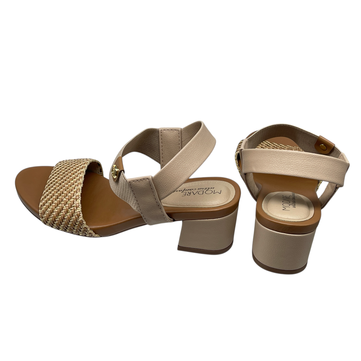 Sandália Elástico Canelado Salto Quadrado Modare Ultraconforto 7187.100