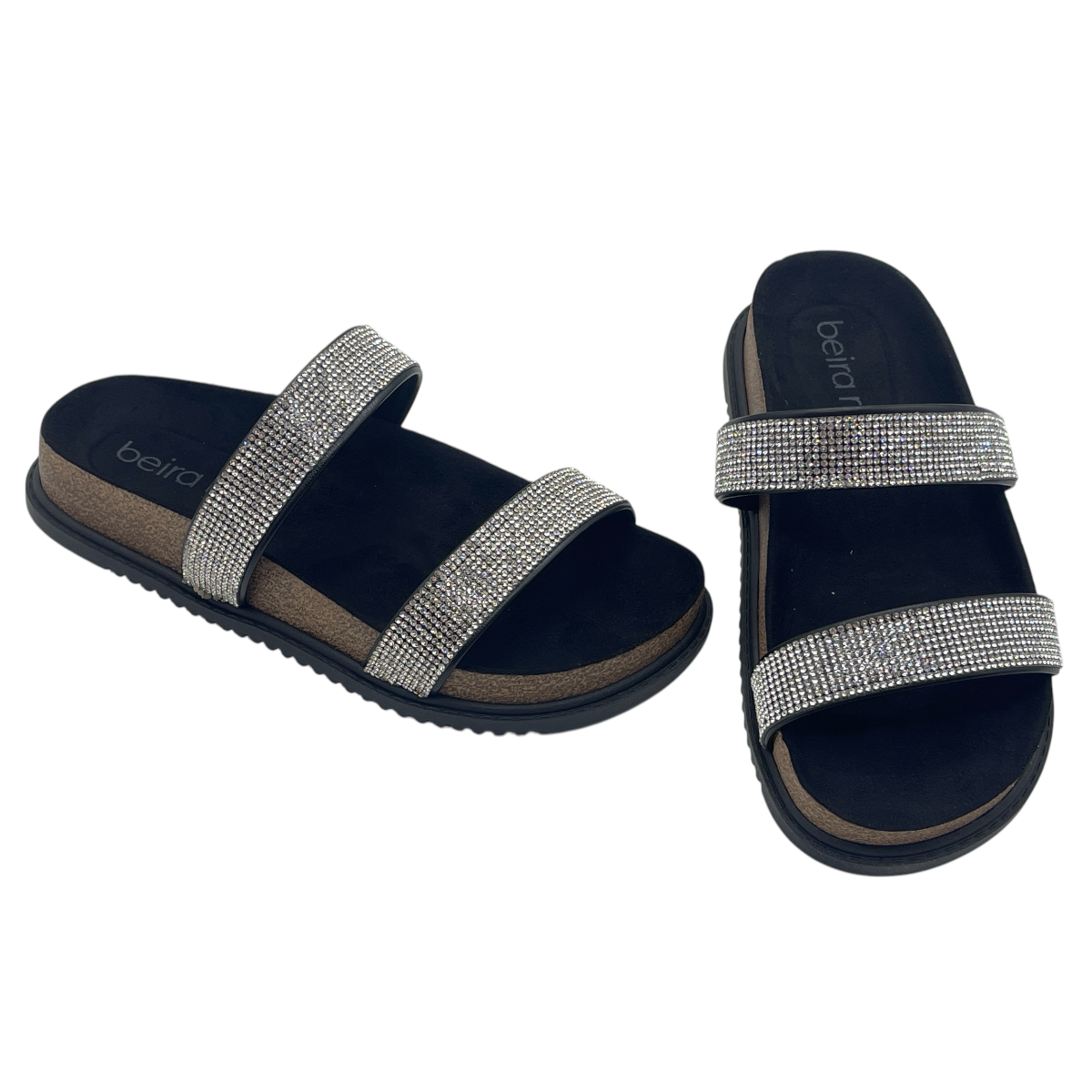 Sandália Feminina Rasteira Slide Strass Beira Rio 8523.106.27881