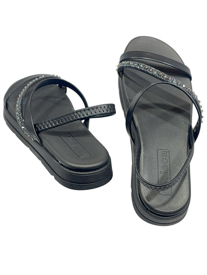 Sandália Tiras Pronta Strass Elástico  Moleca 5490.104.27154