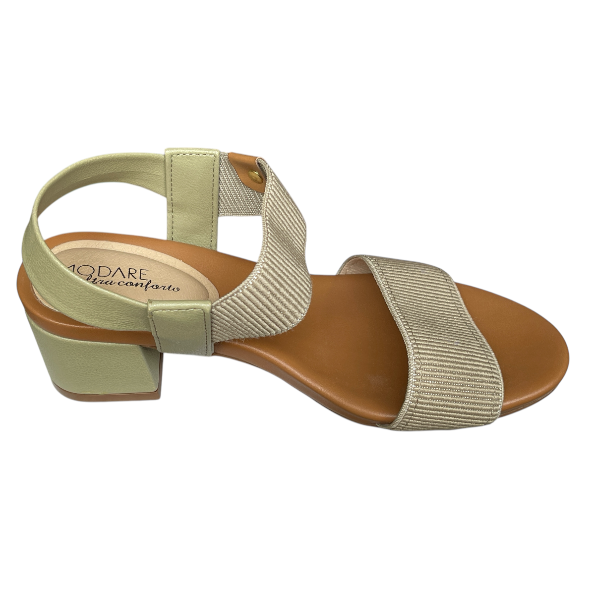Sandália Elástico Canelado Salto Quadrado Modare Ultraconforto 7187.100