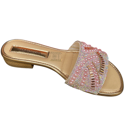 Tamanco Slide Salto Baixo Strass Bertini Mississipi MA641