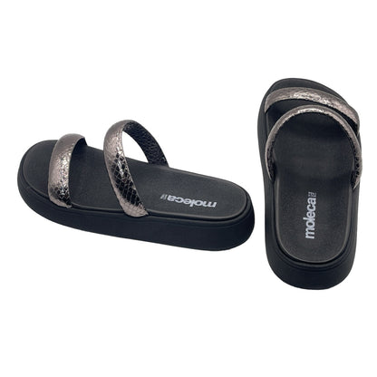 Chinelo Slide Tira Camurça Paris Glam Moleca 5507.101