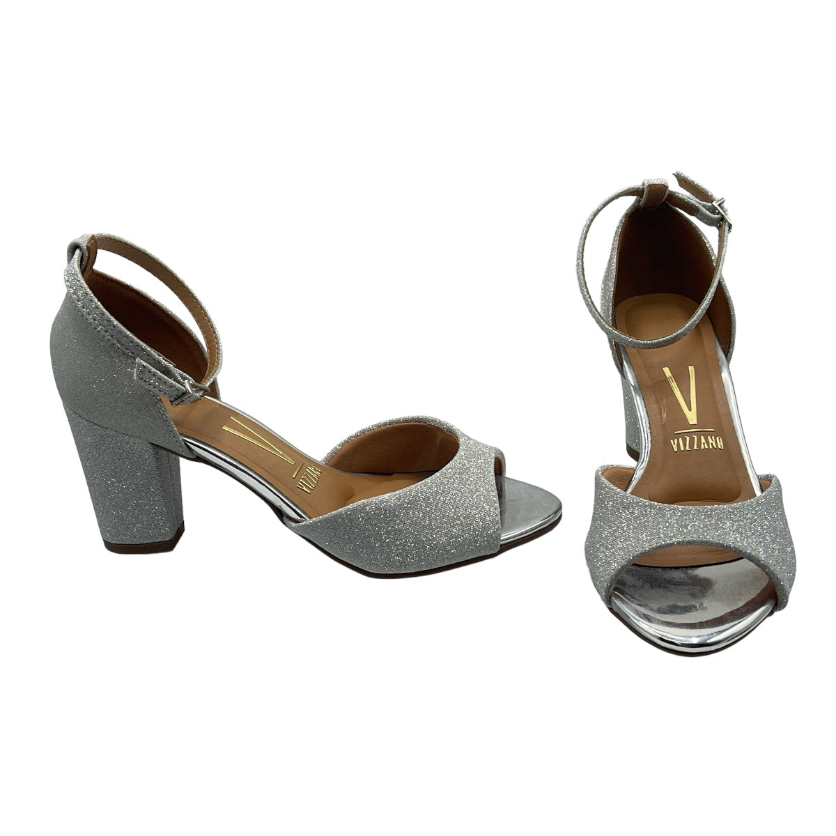 Sandália Feminina Salto Alto Grosso Glitter Vizzano 6262.406