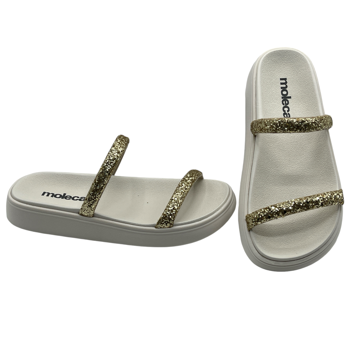 Chinelo Feminino Slide Tira Maxi Glitter Moleca 5507.100
