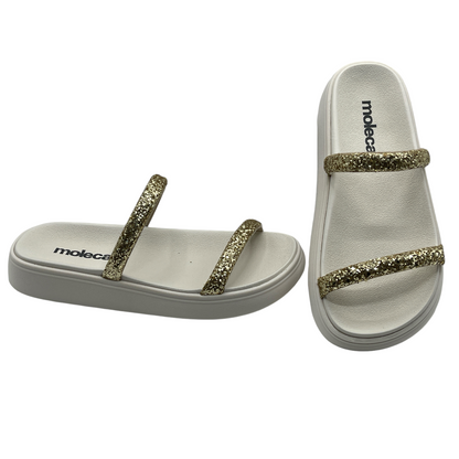Chinelo Feminino Slide Tira Maxi Glitter Moleca 5507.100