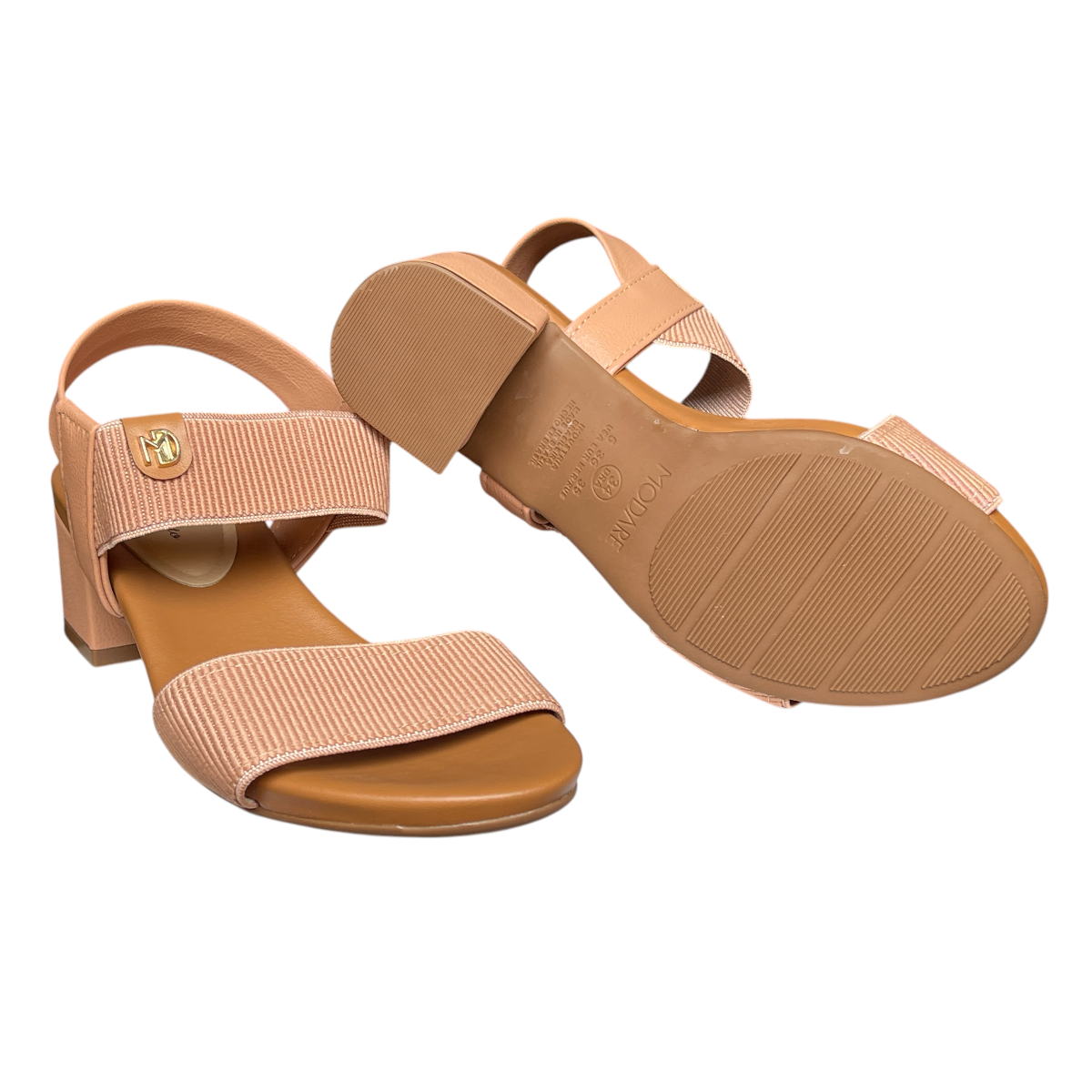 Sandália Elástico Canelado Salto Quadrado Modare Ultraconforto 7187.100