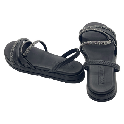 Sandália Feminina Papete Flatform Strass Moleca 5490.113