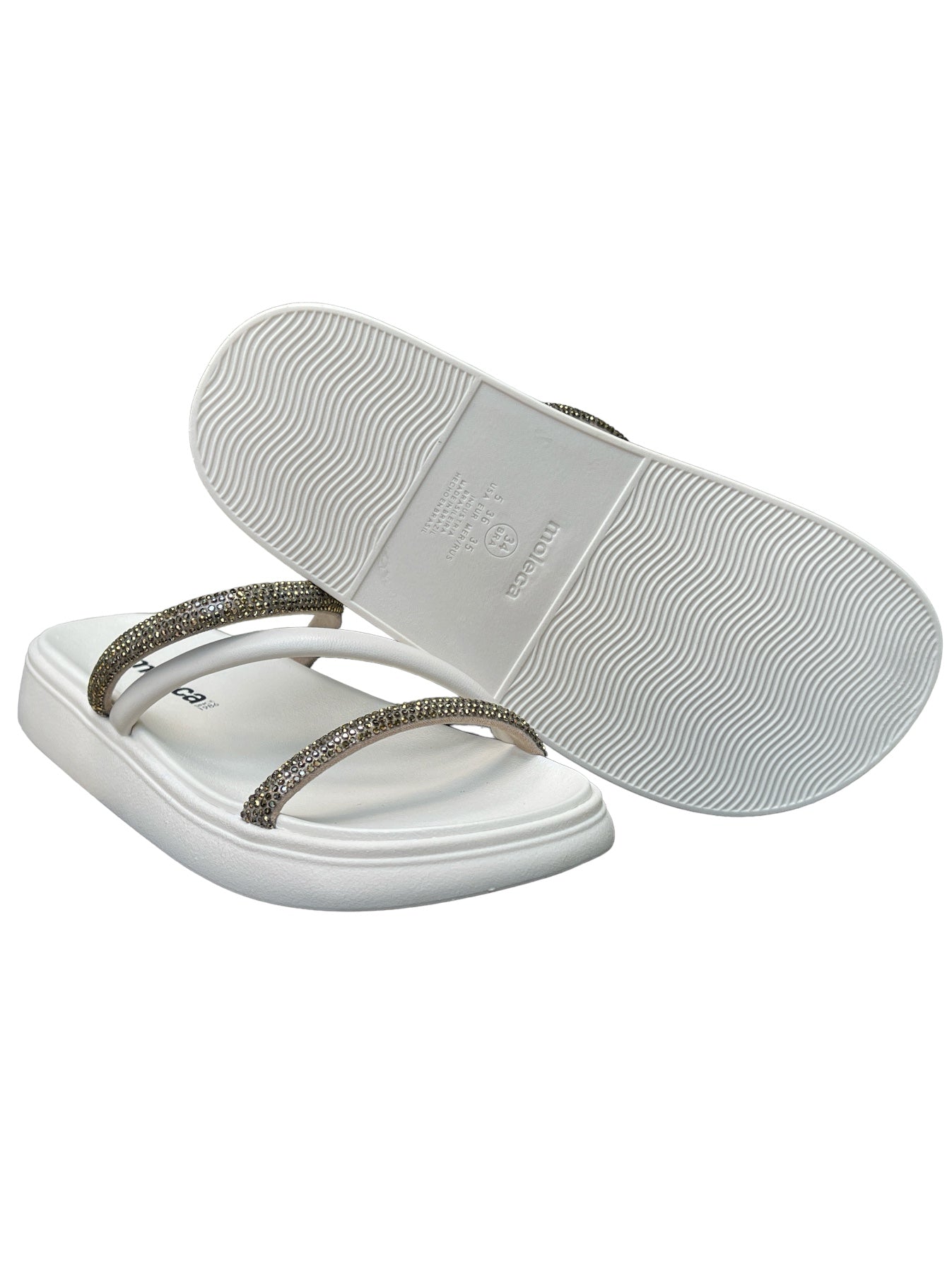 Sandália Rasteira Tira Pronta Veneza Strass Moleca 5469.121.28041