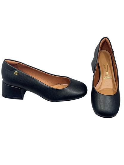 Sapato Feminino Mocassim Salto Quadrado Pelica Vizzano 1426.100