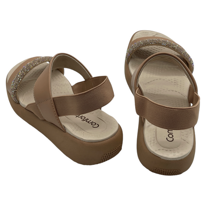 Sandália Feminina Com Strass e Elástico Comfortflex 24-81303