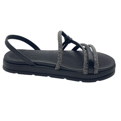 Sandália Feminina Papete Flatform Strass Moleca 5490.113