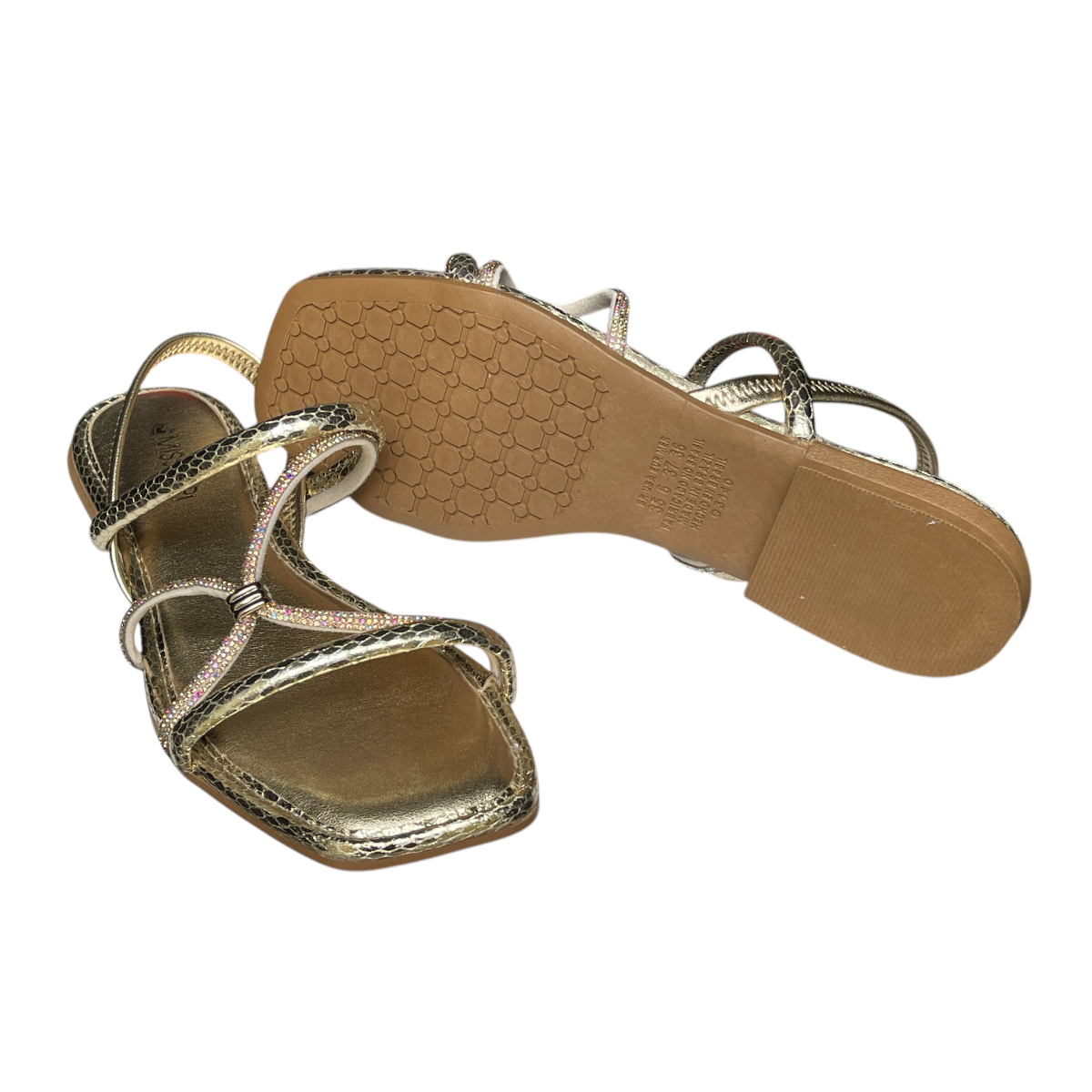 Sandália Feminina Rasteirinha Strass Metalizada Mississipi MC791