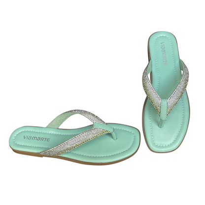 Chinelo Feminino Rasteirinha Dedo Strass Via Marte 173-018-01