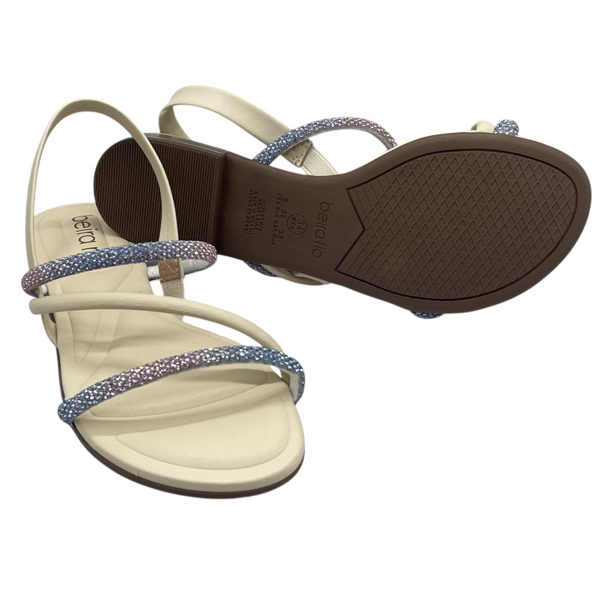 Sandália Rasteira Tiras Strass Degrade Beira Rio 8263.969