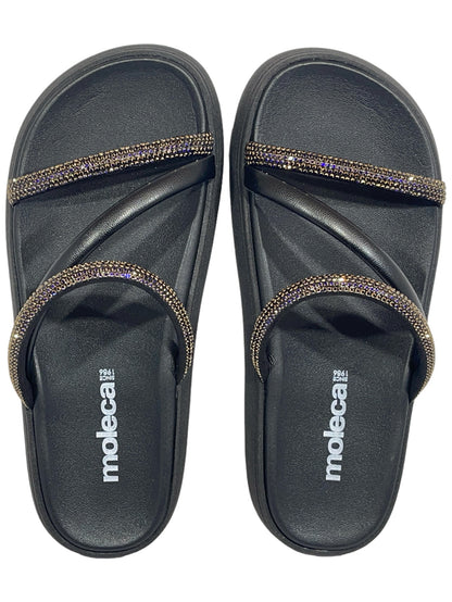 Sandália Rasteira Tira Pronta Veneza Strass Moleca 5469.121.28041