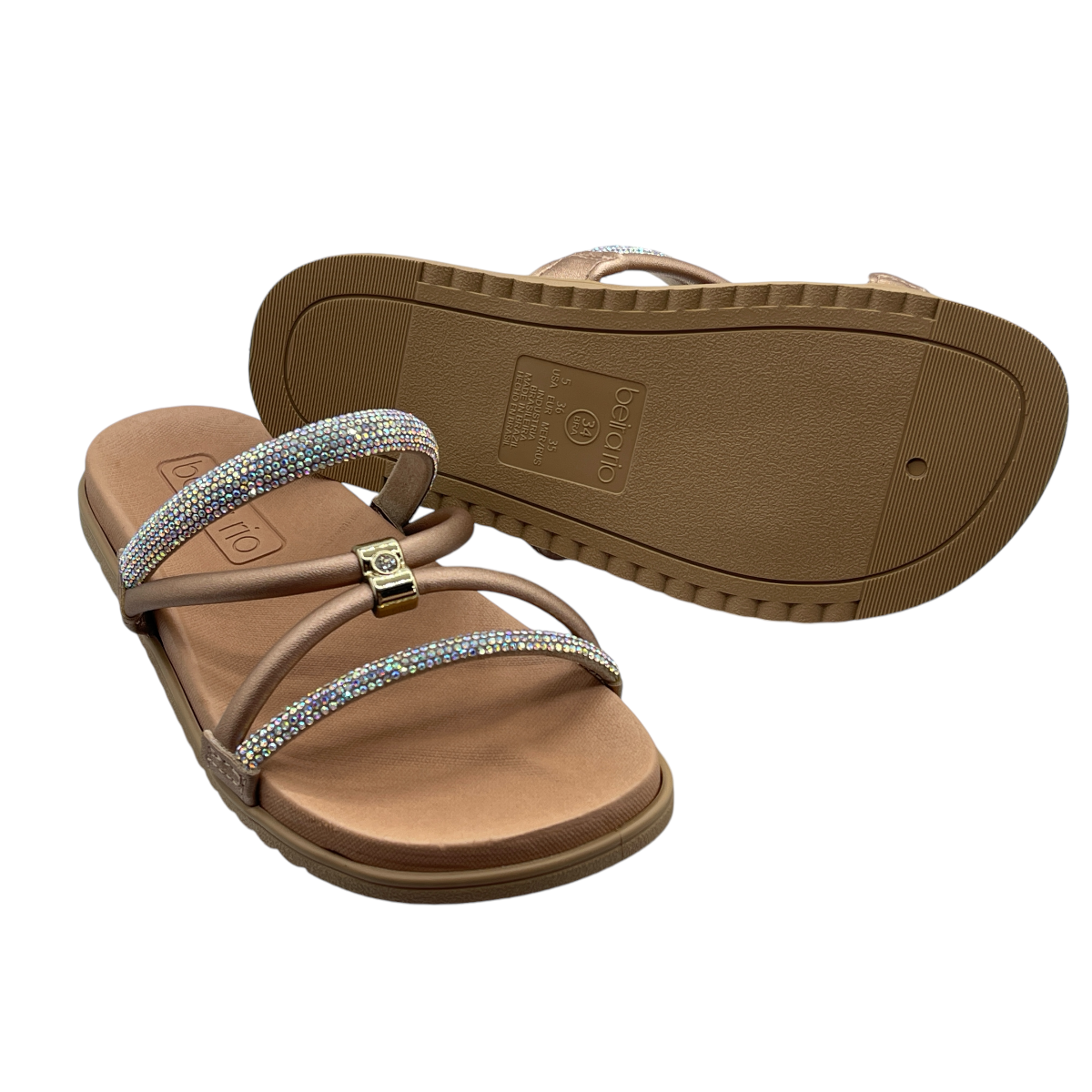 Sandália Rasteirinha Feminina Tiras Strass Beira Rio 8529.102