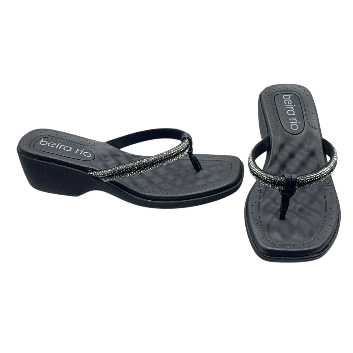 Tamanco Feminino Salto Grosso Baixo Strass Beira Rio 8527.104