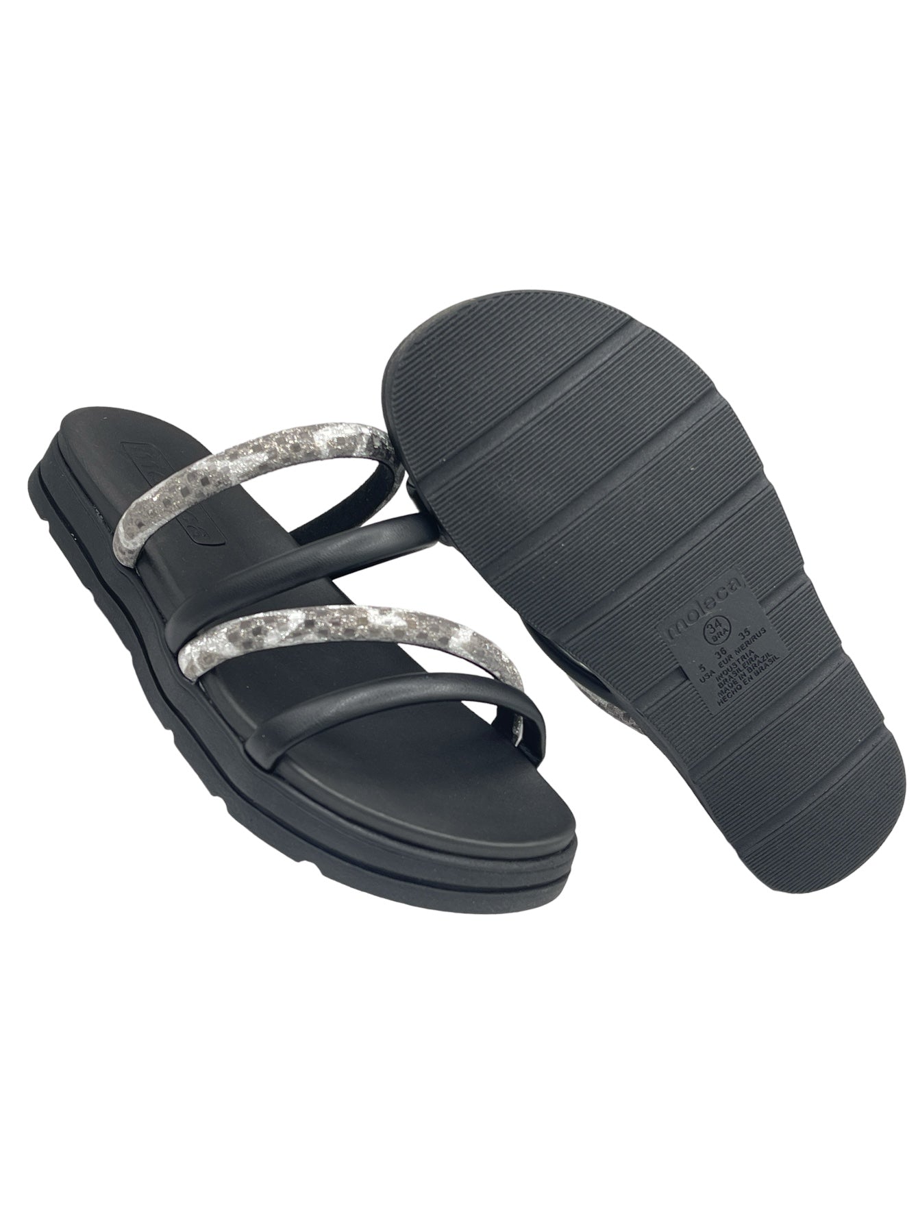 Sandália Feminina Slide Tratorada Strass Moleca 5490.110.27647