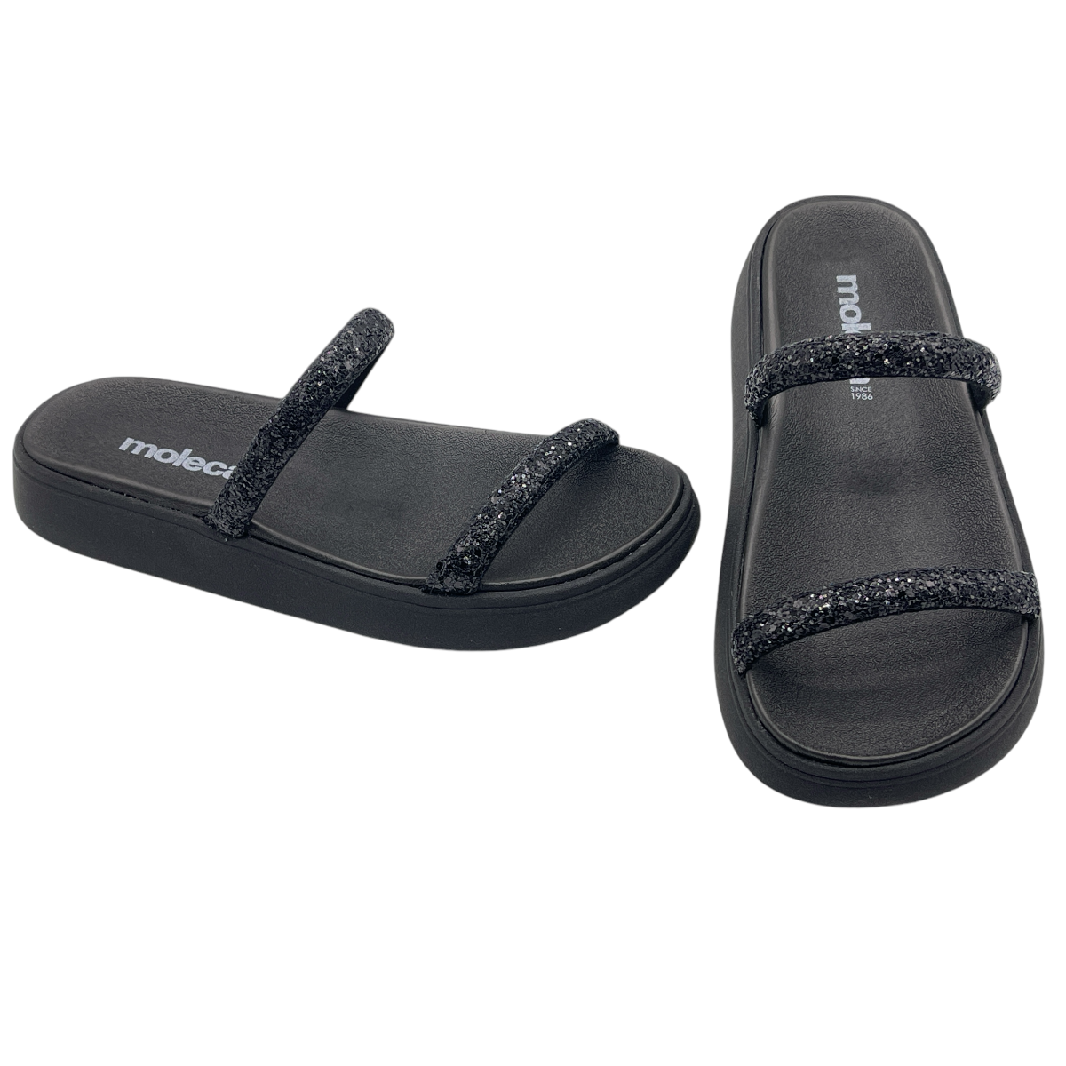 Chinelo Feminino Slide Tira Maxi Glitter Moleca 5507.100