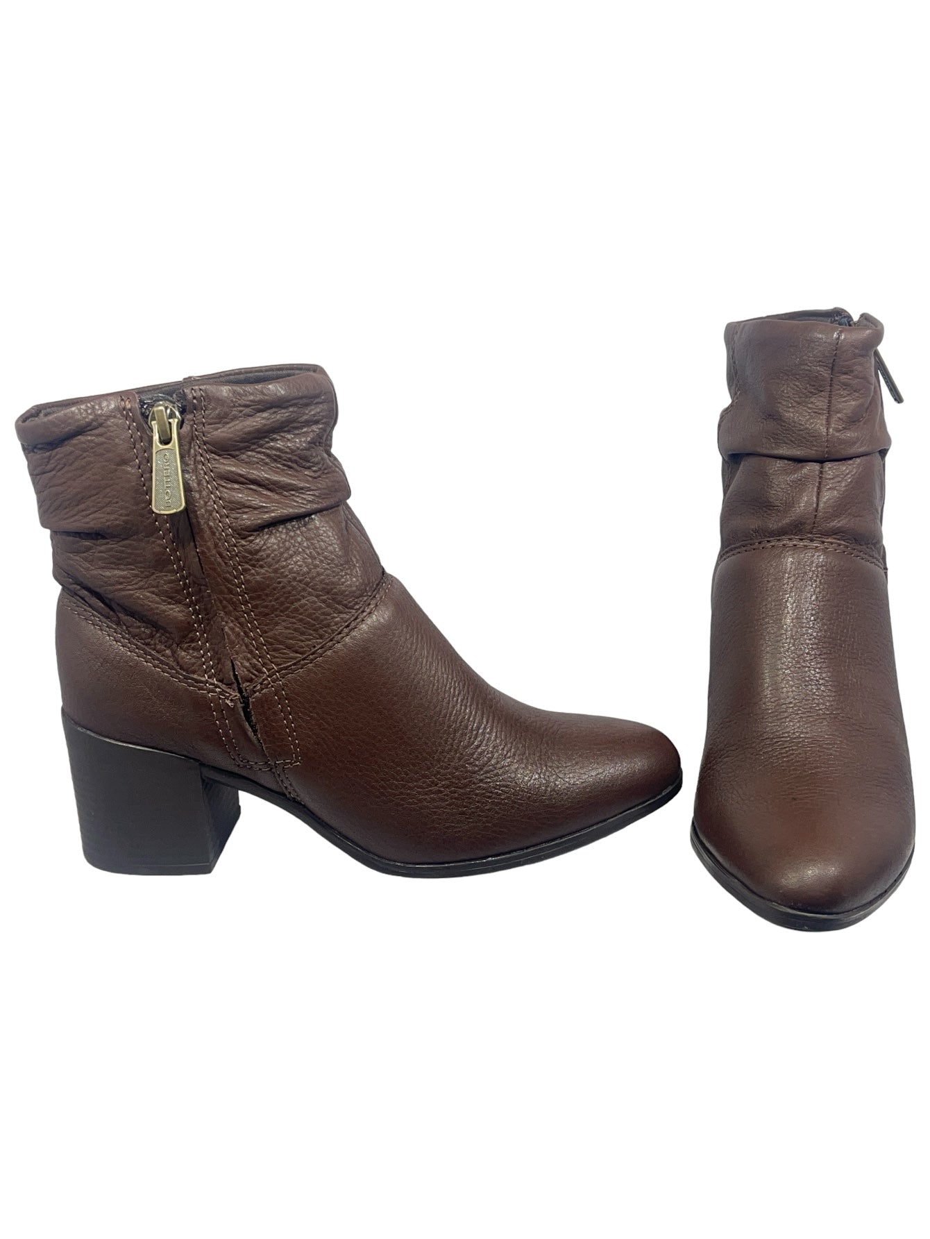 Bota Feminina Cano Curto Couro Burnish Bottero 346907-2