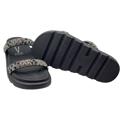Chinelo Tamanco Slide Flatform Venezza Strass Vizzano 6459.110.28509