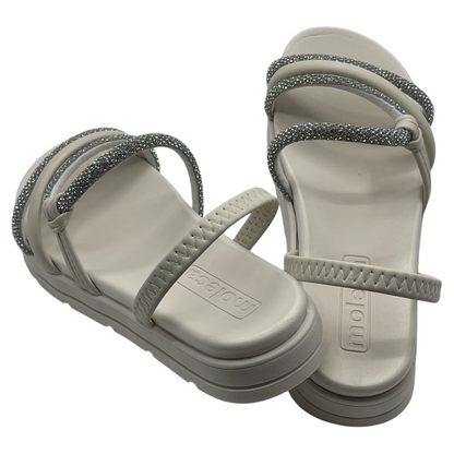 Sandália Feminina Papete Flatform Strass Moleca 5490.113