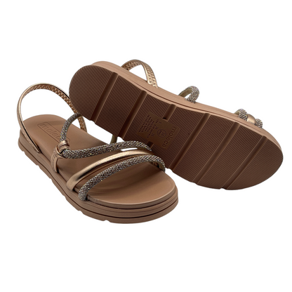 Sandália Feminina Papete Flatform Strass Moleca 5490.113