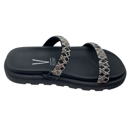 Chinelo Tamanco Slide Flatform Venezza Strass Vizzano 6459.110.28509