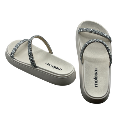 Chinelo Feminino Slide Tira Maxi Glitter Moleca 5507.100